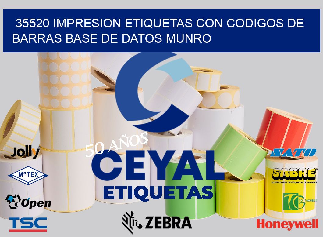 35520 IMPRESION ETIQUETAS CON CODIGOS DE BARRAS BASE DE DATOS MUNRO