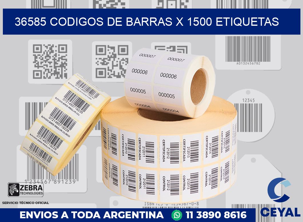 36585 codigos de barras x 1500 etiquetas