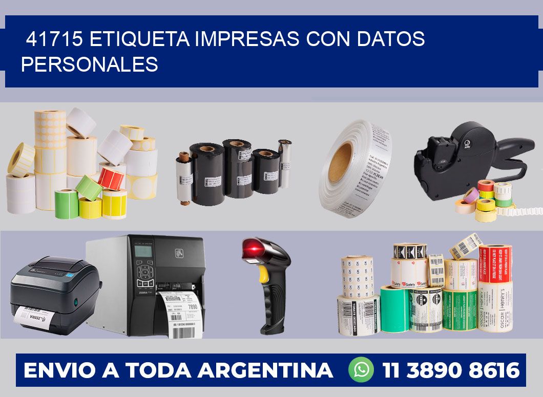 41715 ETIQUETA IMPRESAS CON DATOS PERSONALES