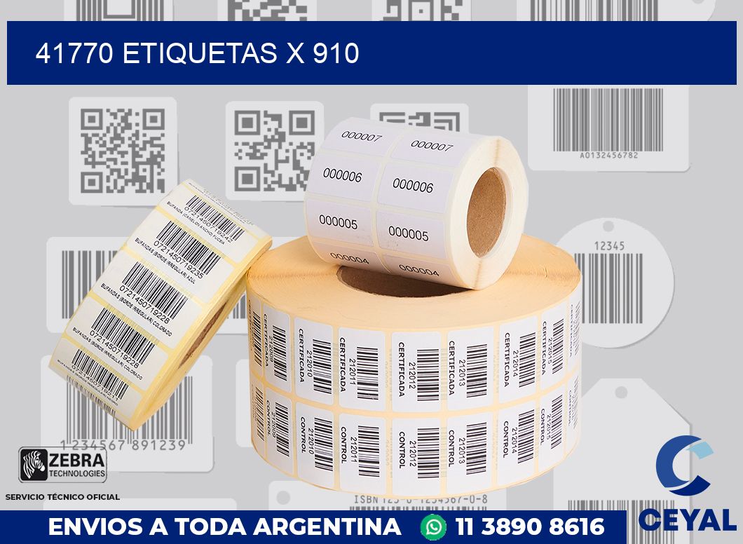 41770 Etiquetas x 910