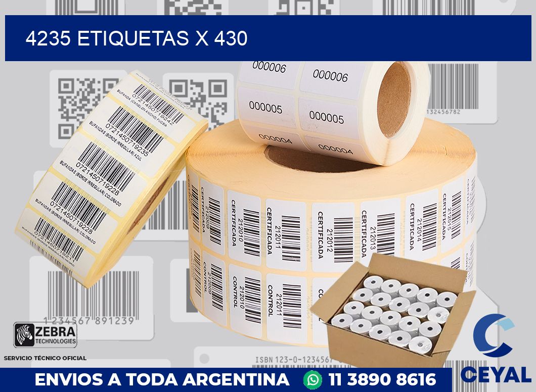 4235 Etiquetas x 430