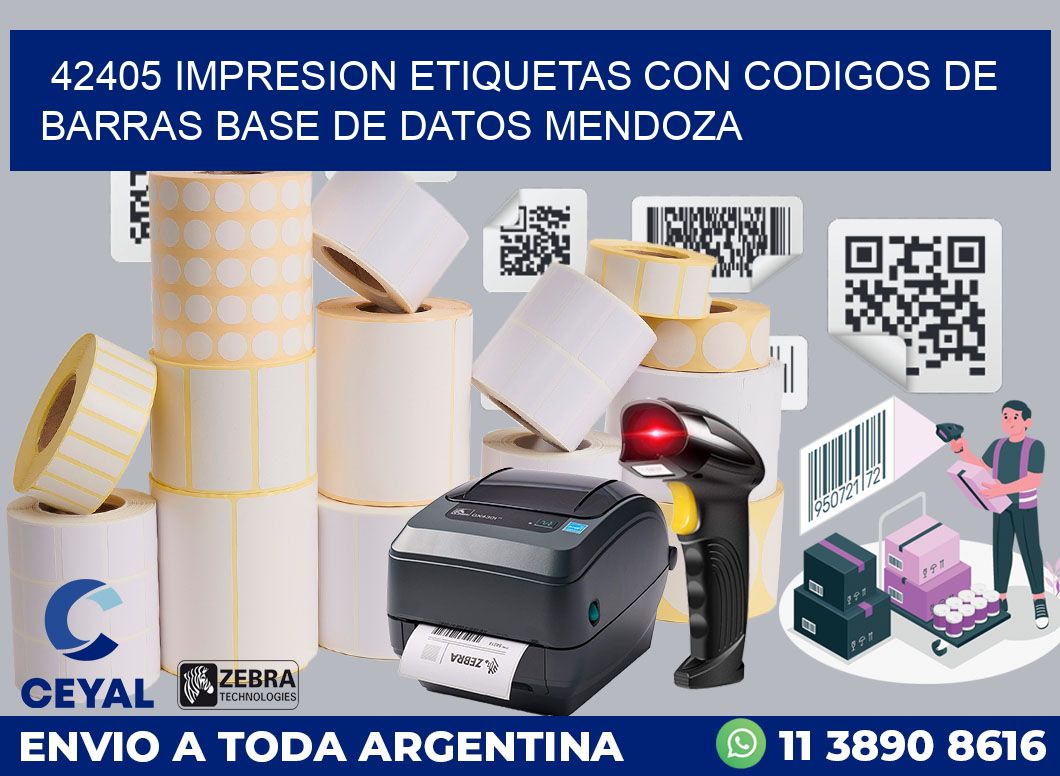 42405 IMPRESION ETIQUETAS CON CODIGOS DE BARRAS BASE DE DATOS MENDOZA