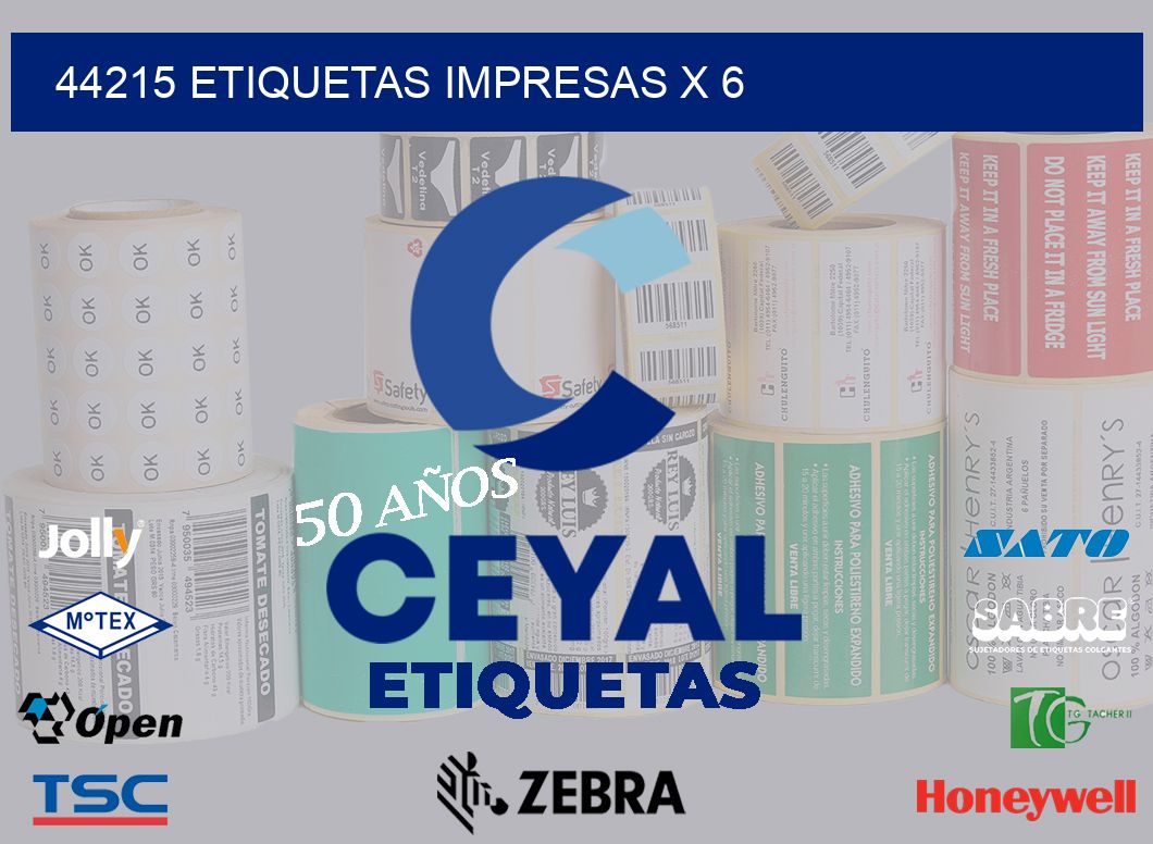 44215 Etiquetas impresas x 6