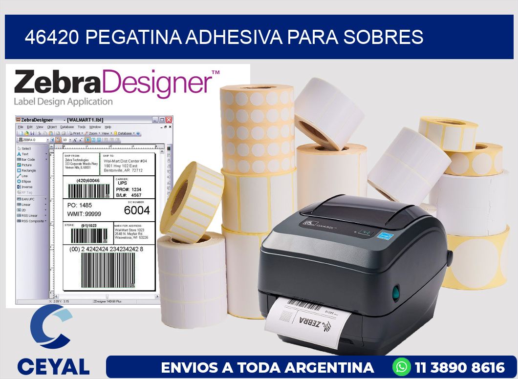 46420 PEGATINA ADHESIVA PARA SOBRES
