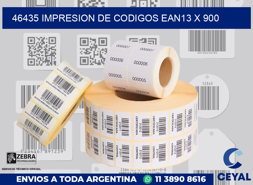 46435 impresion de codigos EAN13 x 900