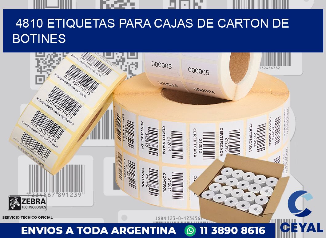 4810 ETIQUETAS PARA CAJAS DE CARTON DE BOTINES