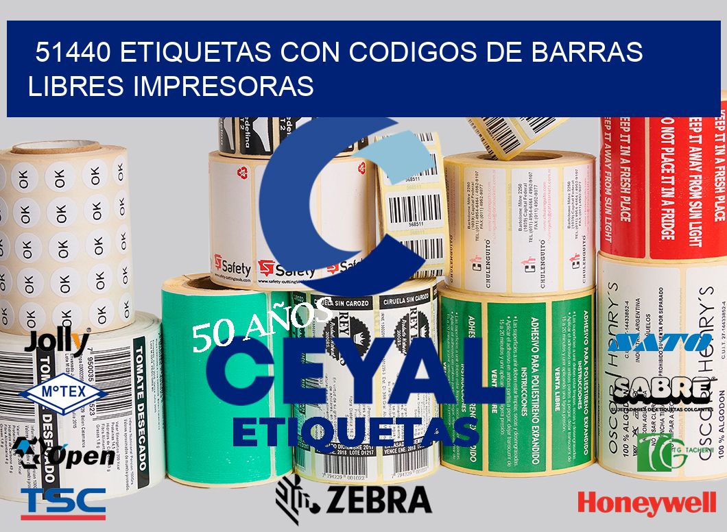 51440 ETIQUETAS CON CODIGOS DE BARRAS LIBRES IMPRESORAS