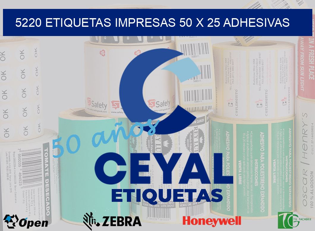 5220 ETIQUETAS IMPRESAS 50 X 25 ADHESIVAS