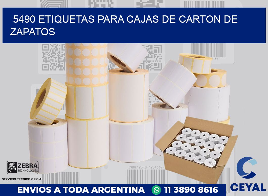 5490 ETIQUETAS PARA CAJAS DE CARTON DE ZAPATOS