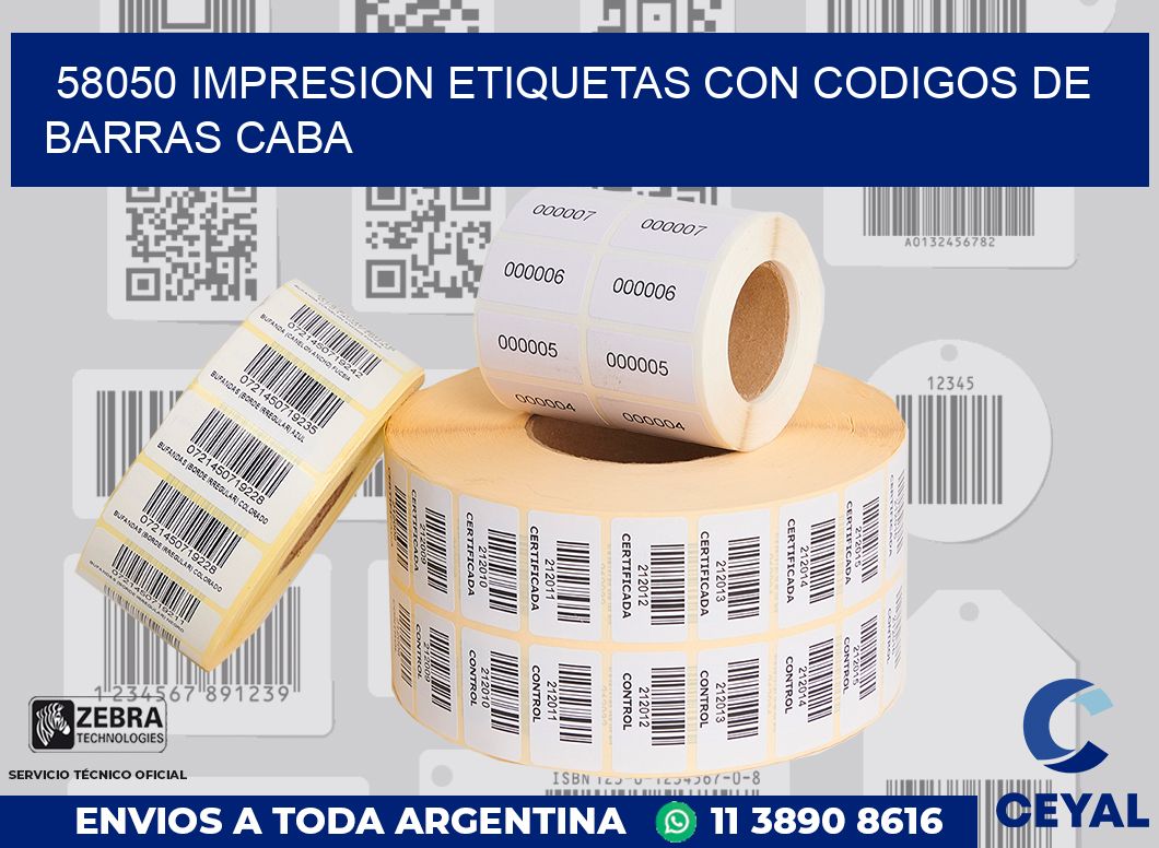 58050 IMPRESION ETIQUETAS CON CODIGOS DE BARRAS CABA