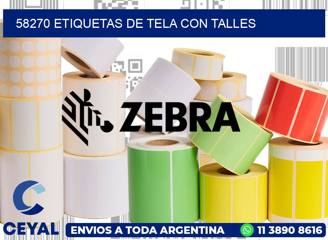 58270 ETIQUETAS DE TELA CON TALLES