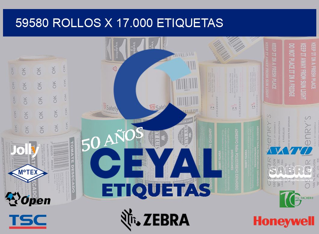 59580 Rollos x 17.000 etiquetas