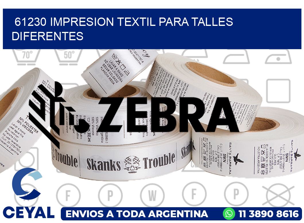 61230 IMPRESION TEXTIL PARA TALLES DIFERENTES