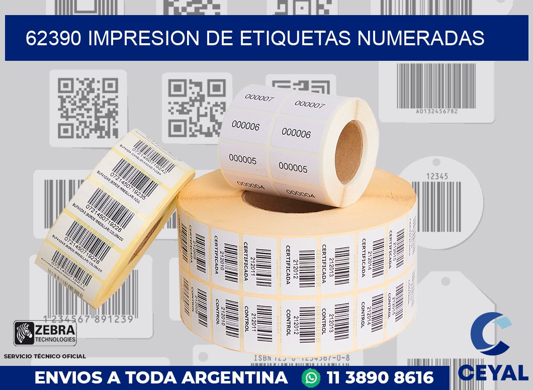 62390 IMPRESION DE ETIQUETAS NUMERADAS