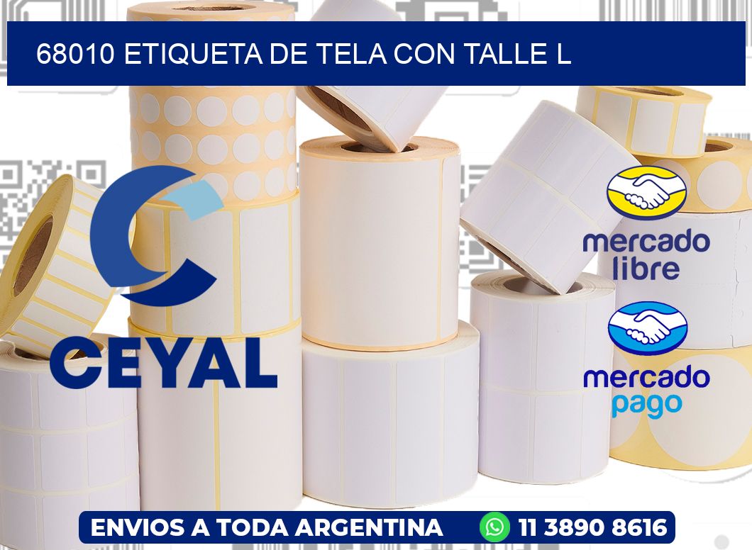 68010 ETIQUETA DE TELA CON TALLE L