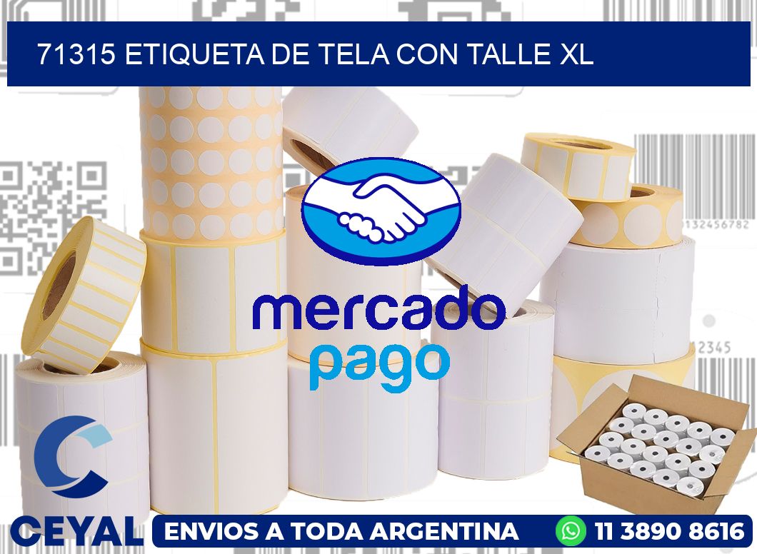 71315 ETIQUETA DE TELA CON TALLE XL