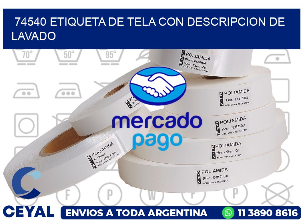 74540 ETIQUETA DE TELA CON DESCRIPCION DE LAVADO
