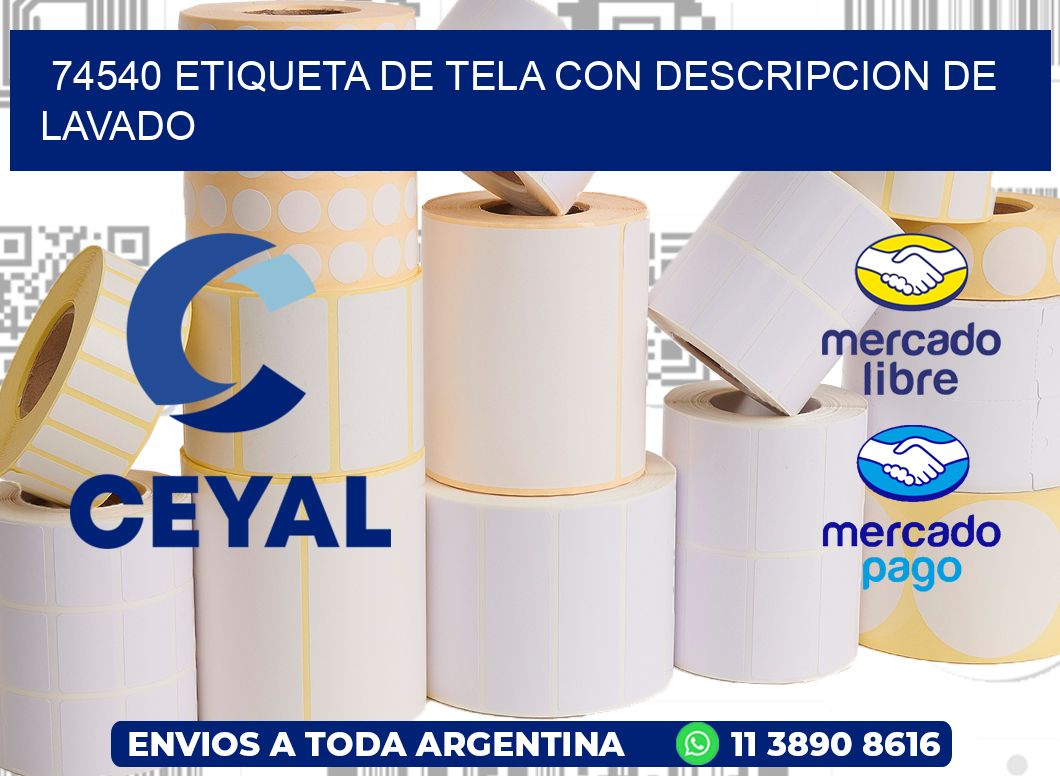 74540 ETIQUETA DE TELA CON DESCRIPCION DE LAVADO