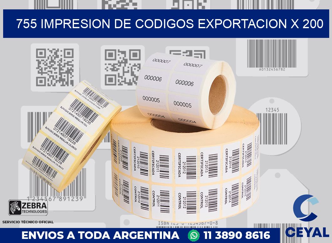 755 impresion de codigos exportacion x 200