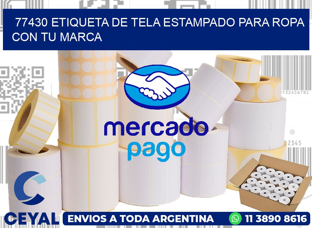 77430 ETIQUETA DE TELA ESTAMPADO PARA ROPA CON TU MARCA