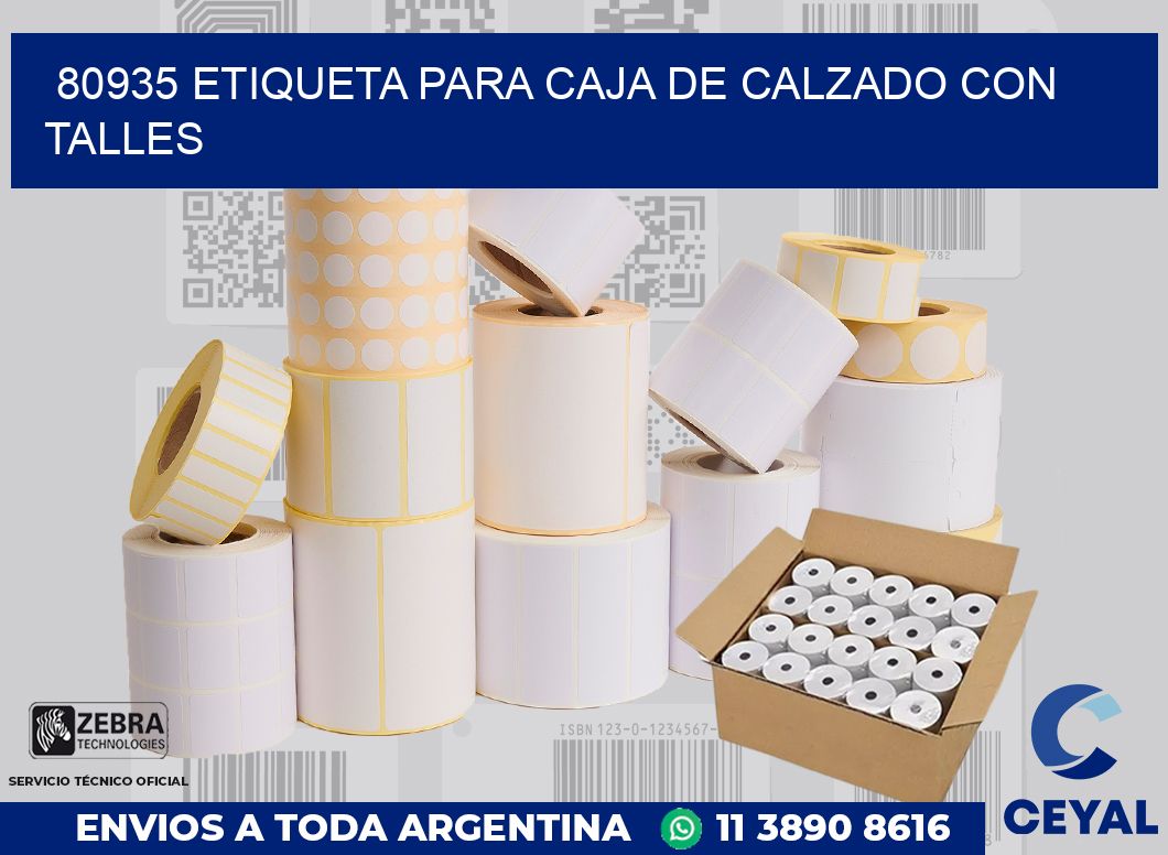 80935 ETIQUETA PARA CAJA DE CALZADO CON TALLES