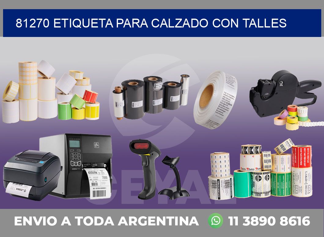 81270 ETIQUETA PARA CALZADO CON TALLES