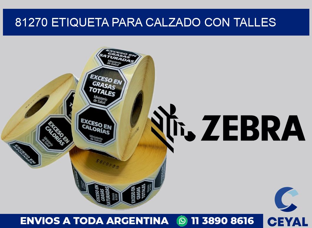 81270 ETIQUETA PARA CALZADO CON TALLES