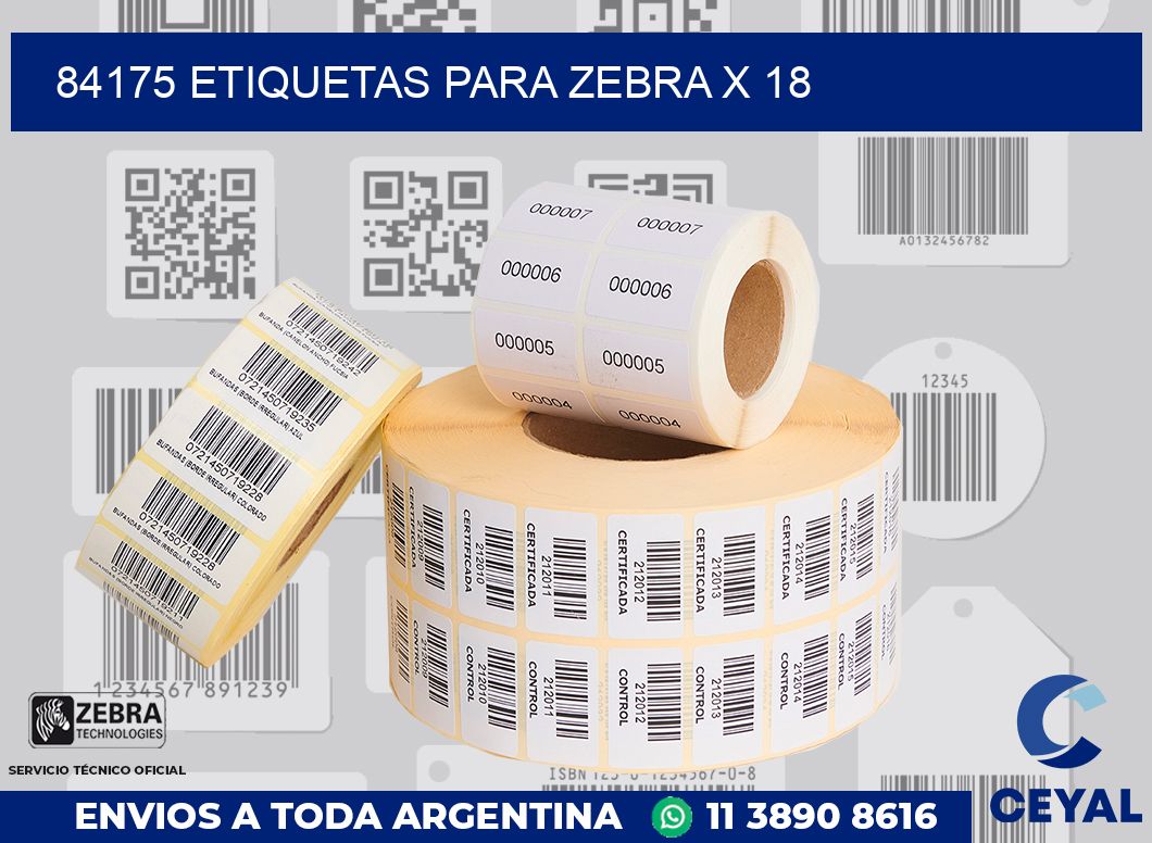 84175 etiquetas para zebra x 18