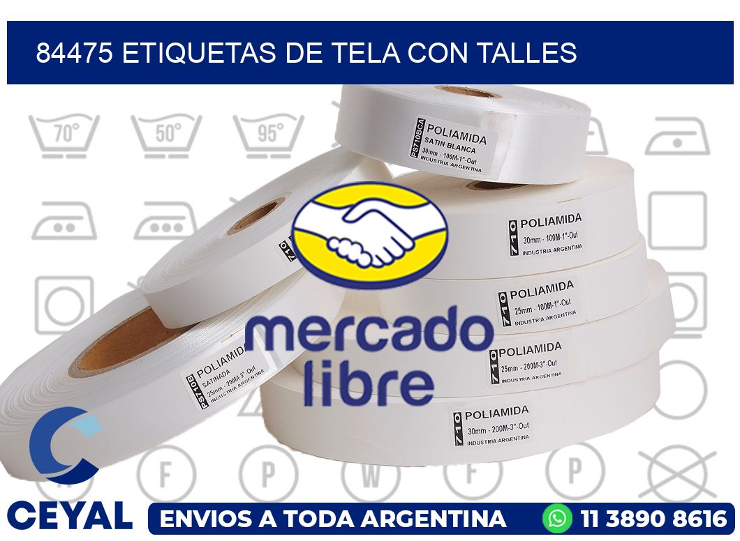 84475 ETIQUETAS DE TELA CON TALLES