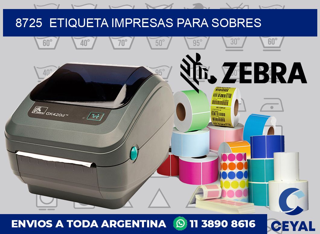 8725  ETIQUETA IMPRESAS PARA SOBRES