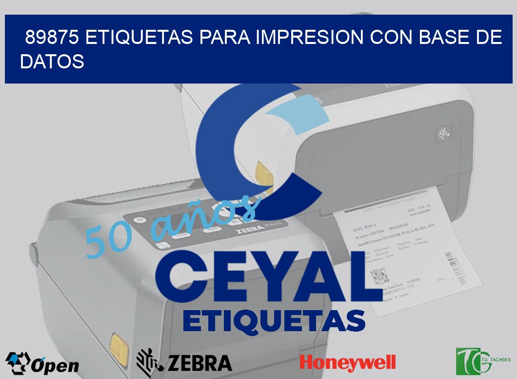 89875 ETIQUETAS PARA IMPRESION CON BASE DE DATOS
