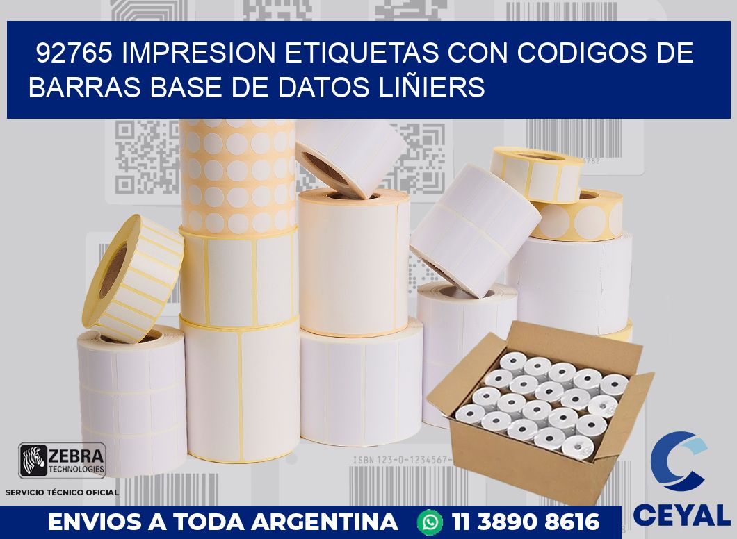 92765 IMPRESION ETIQUETAS CON CODIGOS DE BARRAS BASE DE DATOS LIÑIERS