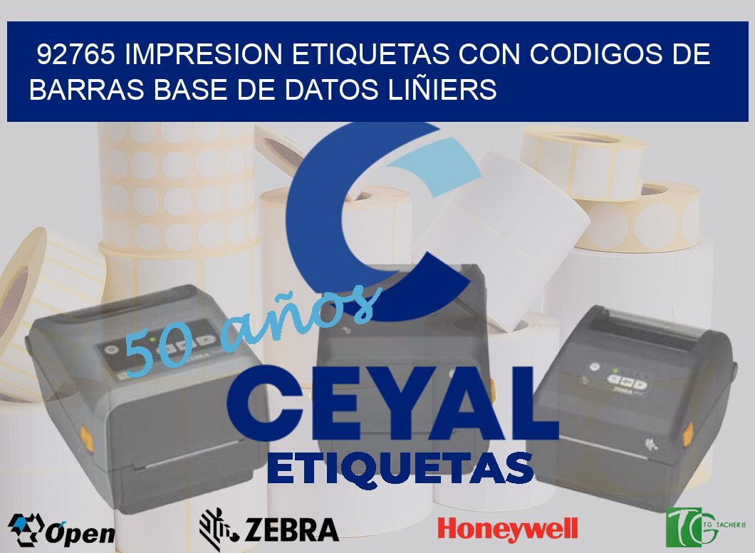 92765 IMPRESION ETIQUETAS CON CODIGOS DE BARRAS BASE DE DATOS LIÑIERS