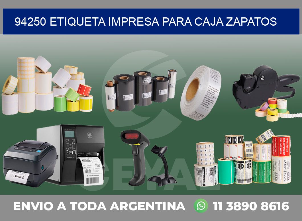 94250 ETIQUETA IMPRESA PARA CAJA ZAPATOS