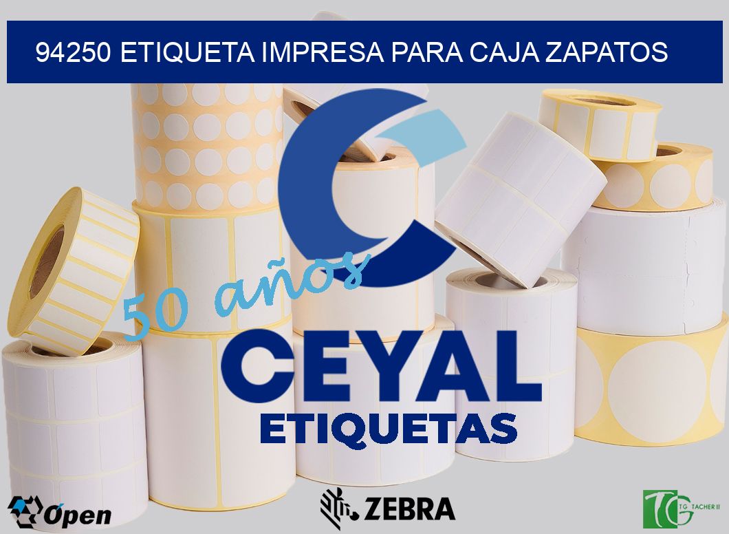94250 ETIQUETA IMPRESA PARA CAJA ZAPATOS
