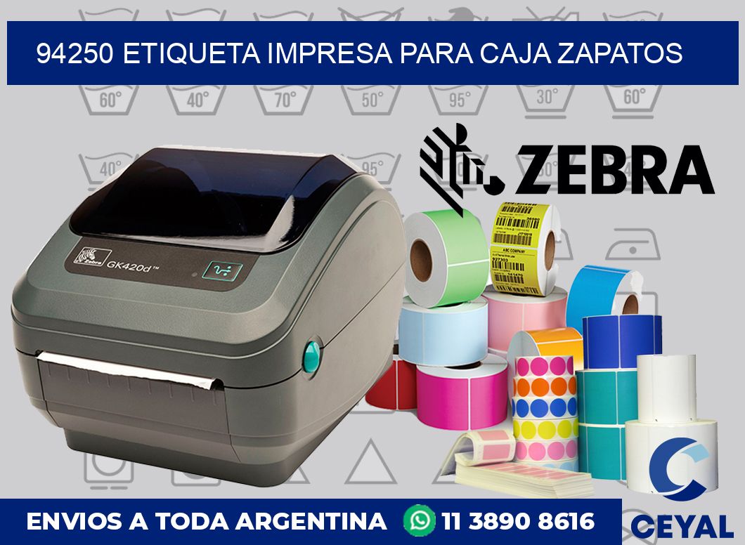 94250 ETIQUETA IMPRESA PARA CAJA ZAPATOS
