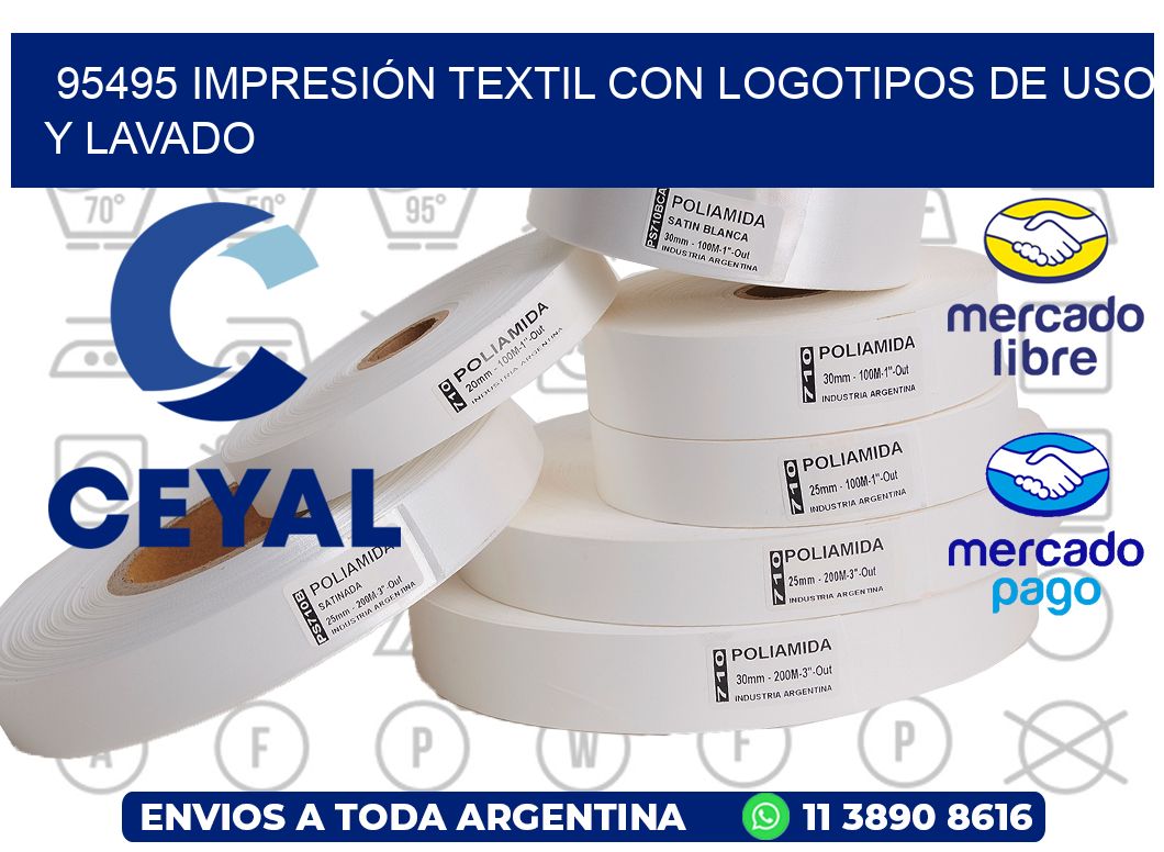 95495 IMPRESIÓN TEXTIL CON LOGOTIPOS DE USO Y LAVADO