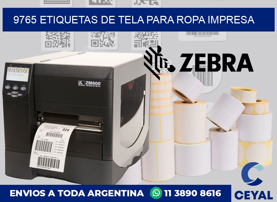 9765 ETIQUETAS DE TELA PARA ROPA IMPRESA