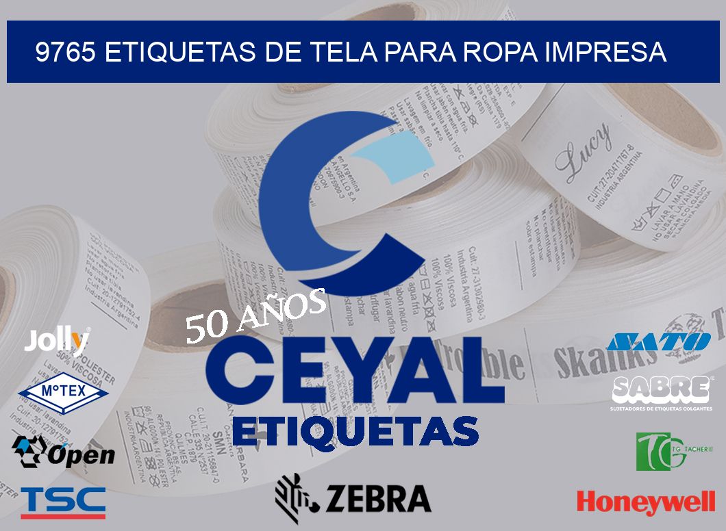 9765 ETIQUETAS DE TELA PARA ROPA IMPRESA
