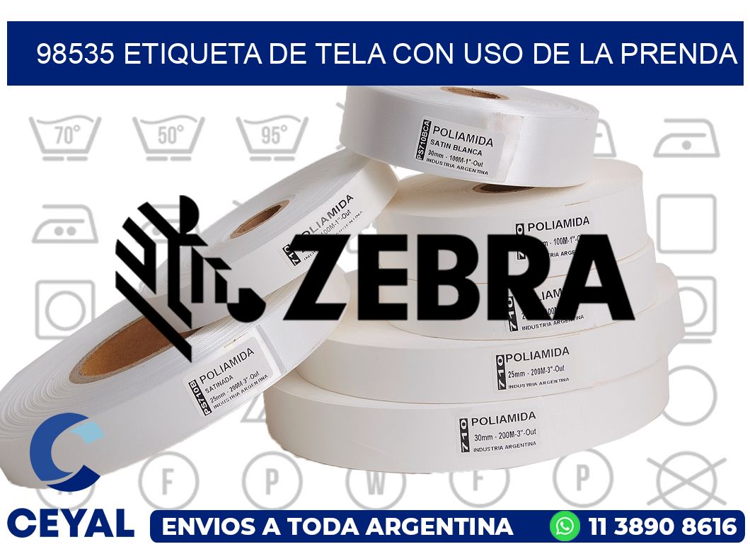98535 ETIQUETA DE TELA CON USO DE LA PRENDA