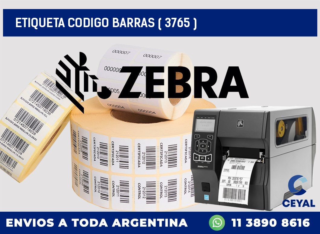 ETIQUETA CODIGO BARRAS ( 3765 )