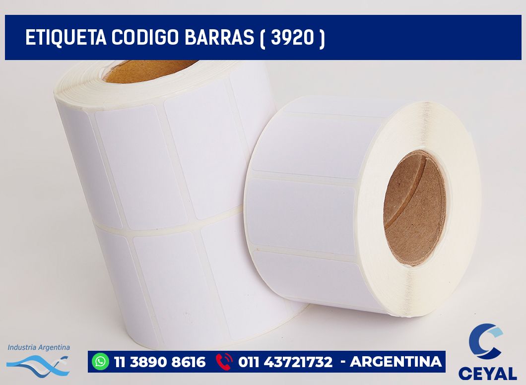 ETIQUETA CODIGO BARRAS ( 3920 )