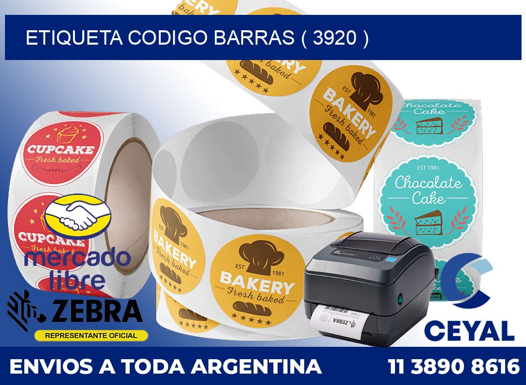 ETIQUETA CODIGO BARRAS ( 3920 )