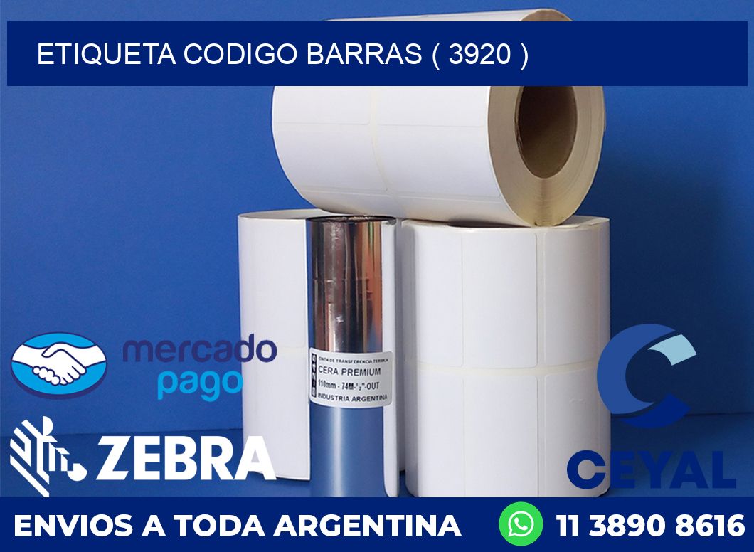 ETIQUETA CODIGO BARRAS ( 3920 )