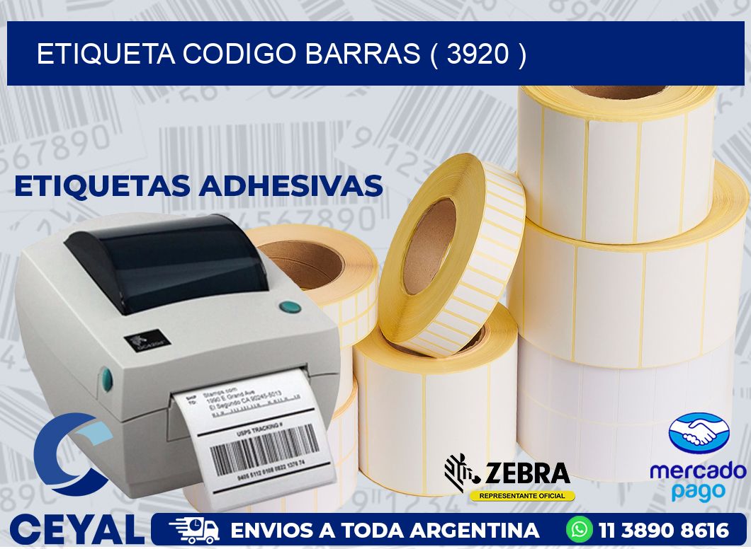 ETIQUETA CODIGO BARRAS ( 3920 )