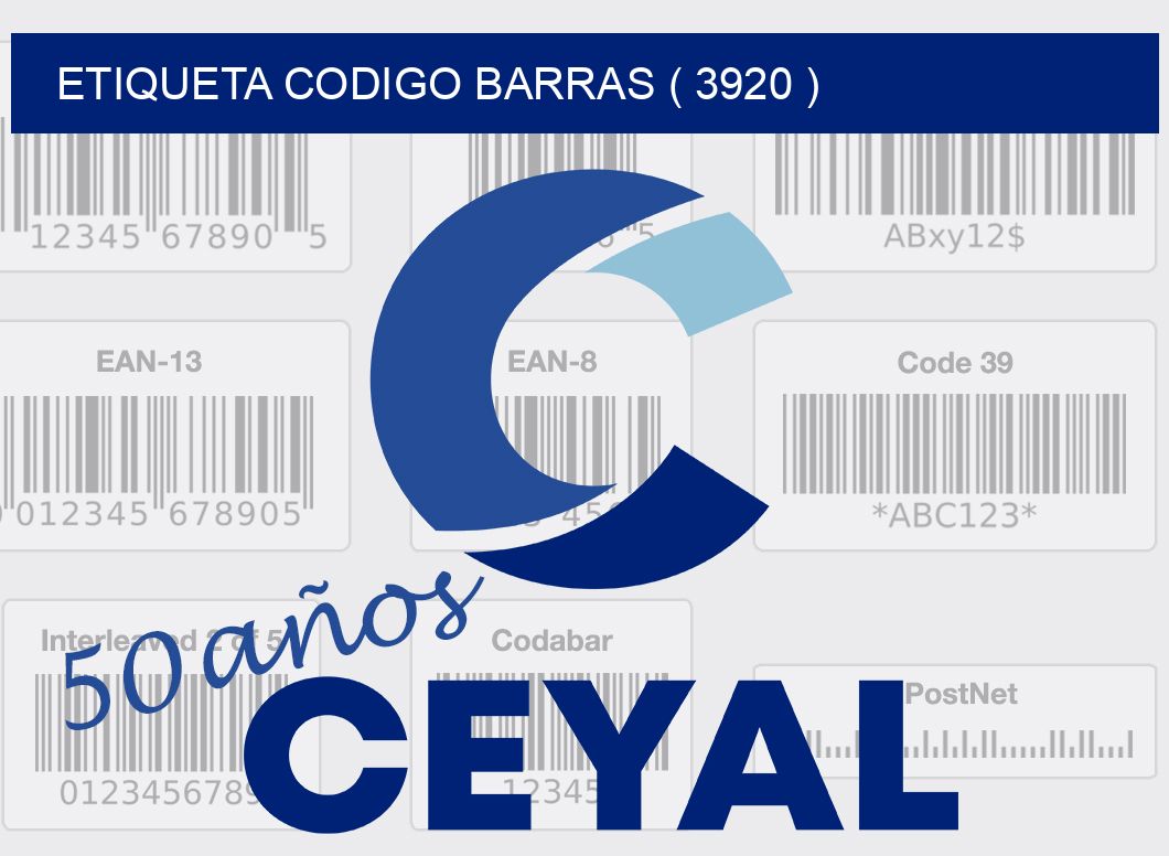 ETIQUETA CODIGO BARRAS ( 3920 )