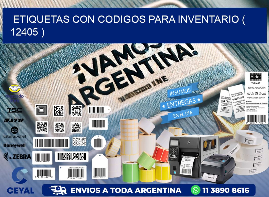 ETIQUETAS CON CODIGOS PARA INVENTARIO ( 12405 )