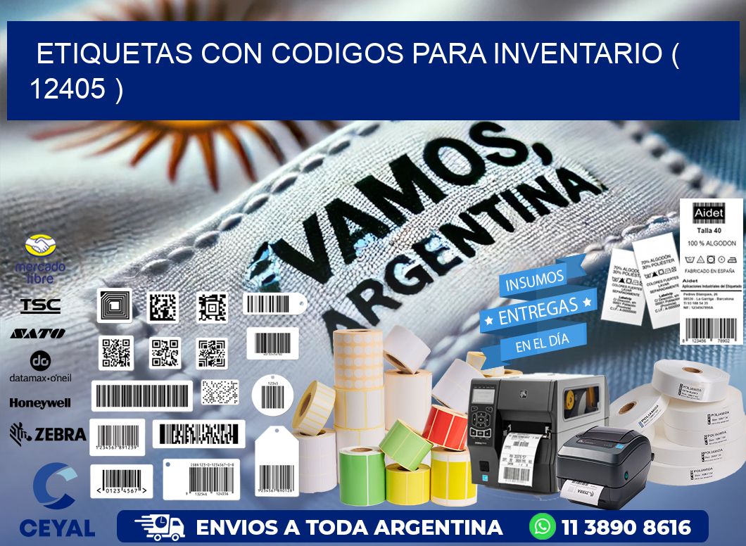 ETIQUETAS CON CODIGOS PARA INVENTARIO ( 12405 )