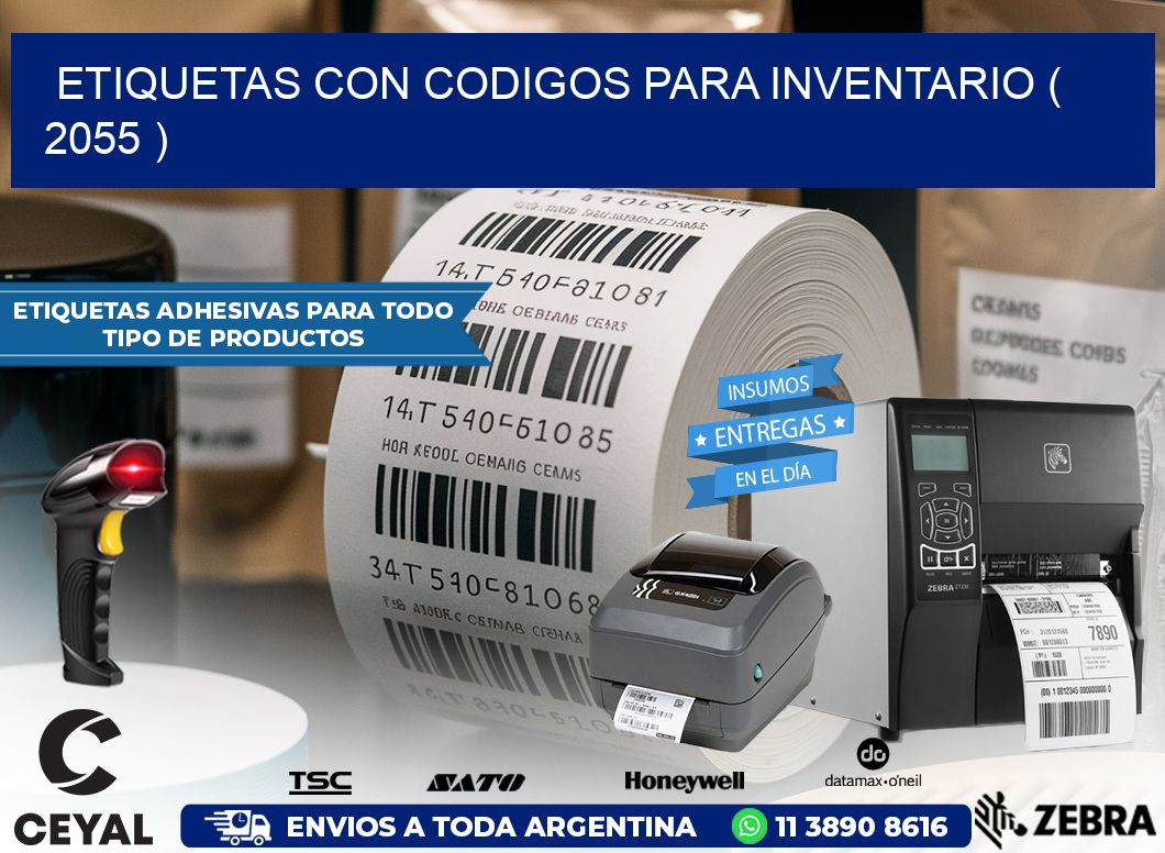 ETIQUETAS CON CODIGOS PARA INVENTARIO ( 2055 )