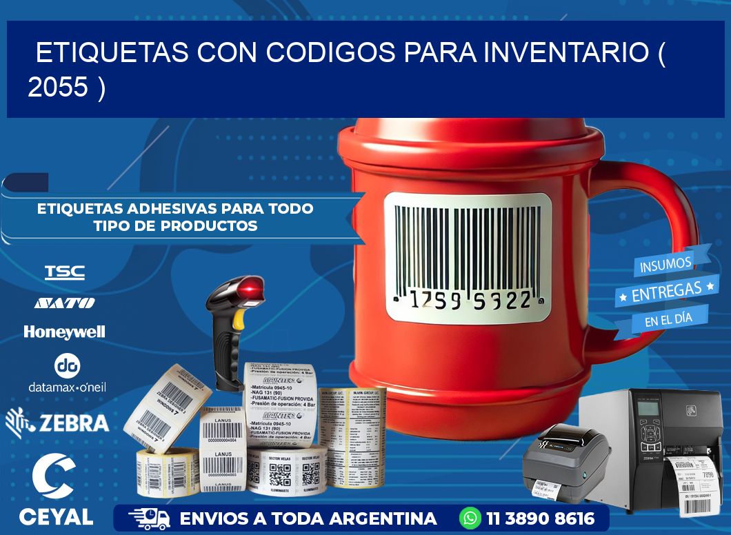 ETIQUETAS CON CODIGOS PARA INVENTARIO ( 2055 )